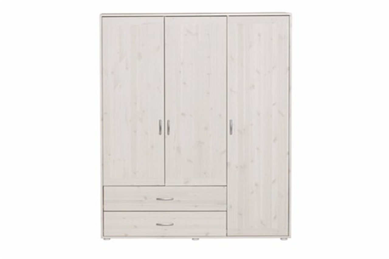 Wardrobe Extra High With 3 Doors Classic Whitewash